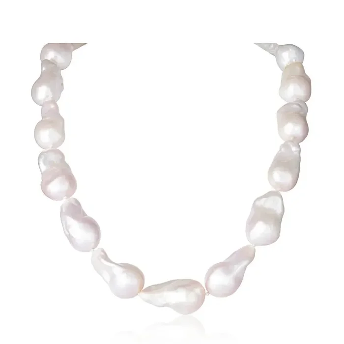 Baroque Pearl Necklace with 14K Gold Connector