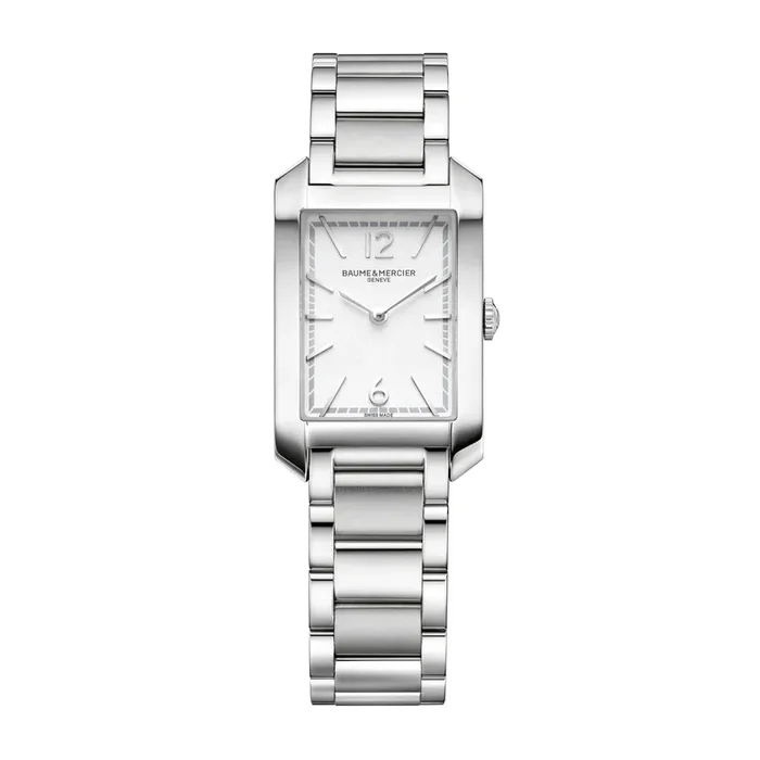 Baume et Mercier Hampton white quartz watch with steel bracelet, M0A10473