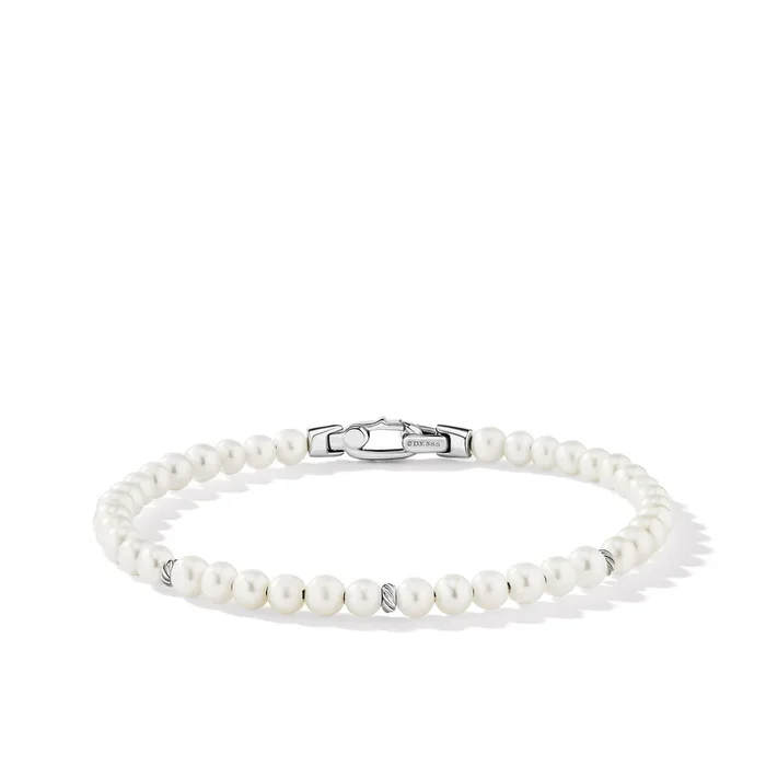 Bijoux Spiritual Beads Bracelet with Pearls and Sterling Silver, 4mm