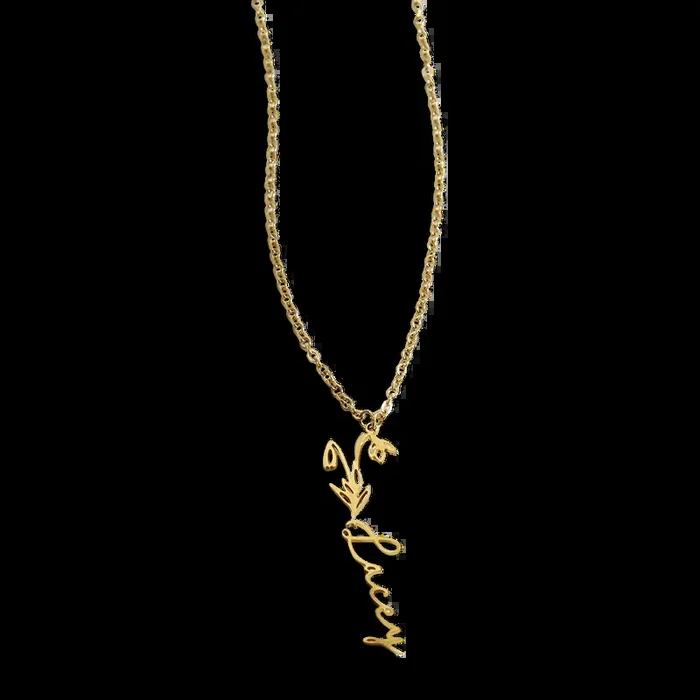 Birth Flower Name Necklace