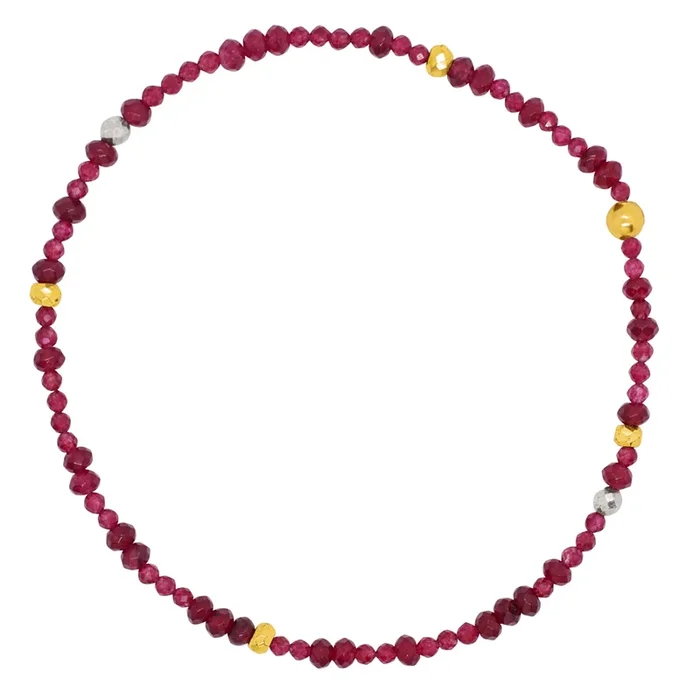 Birthstone Pyrite’s Booty Bracelet – July / Ruby Jade