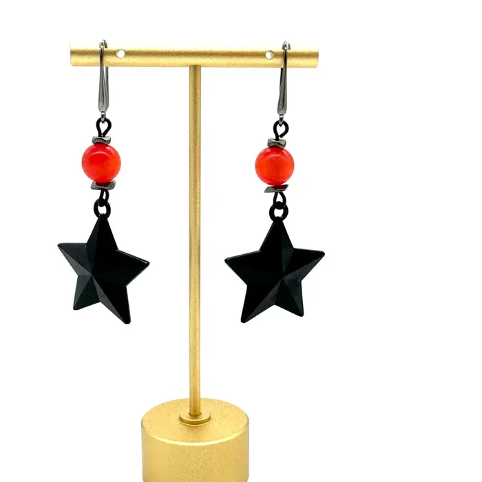 Black & Glow Star Drop Earring