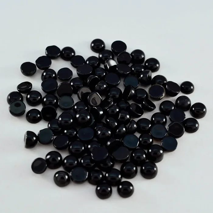 Black Onyx 10PC Tiny 3×3 MM Round Cabochon Black High-Quality semi Precious Precious Gemstone