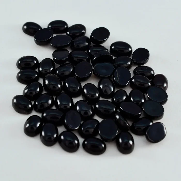 Black Onyx 10PC Tiny 3×5 MM Oval Cabochon Black Superior semi Precious Loose Gemstone