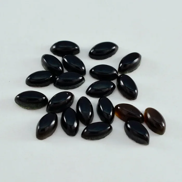 Black Onyx 10PC Tiny 3×6 MM Marquise Cabochon Black Polished semi Precious Loose Gemstones