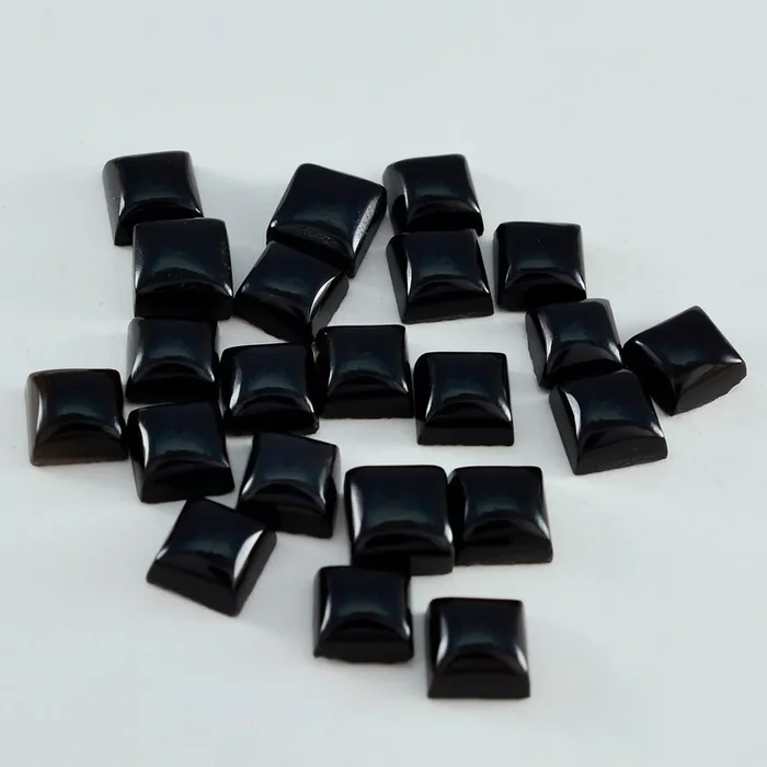 Black Onyx 10PC Tiny 5×5 MM Square Cabochon Black Lustrous semi Precious Gems