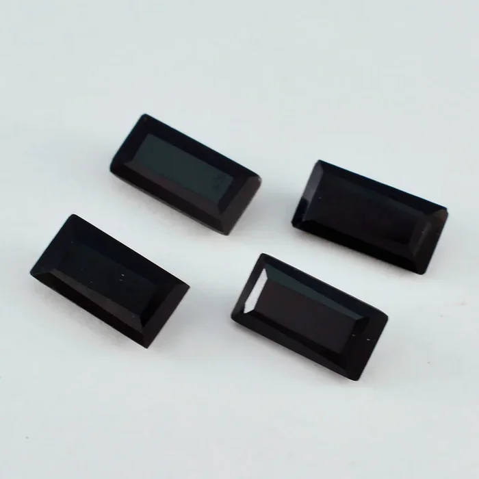 Black Onyx 1PC Chunky 10×20 MM Baguette Faceted Black Shine Semi Precious Loose Gemstones