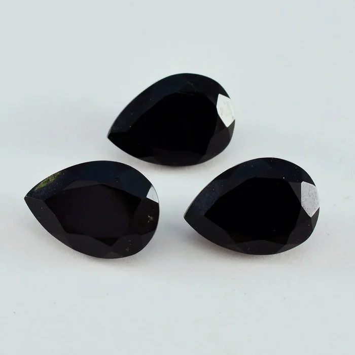 Black Onyx 1PC Chunky 13×18 MM Pear Faceted Black Superior Semi Precious Gems
