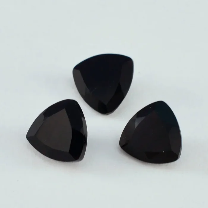 Black Onyx 1PC Chunky 14×14 MM Triangle Faceted Black Genuine Semi Precious Loose Gems