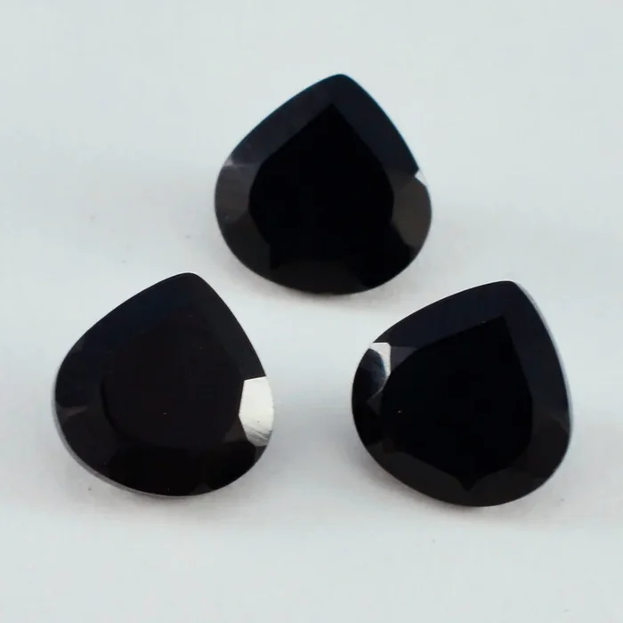 Black Onyx 1PC Chunky 15×15 MM Heart Faceted Black Superior Semi Precious Loose Gemstone