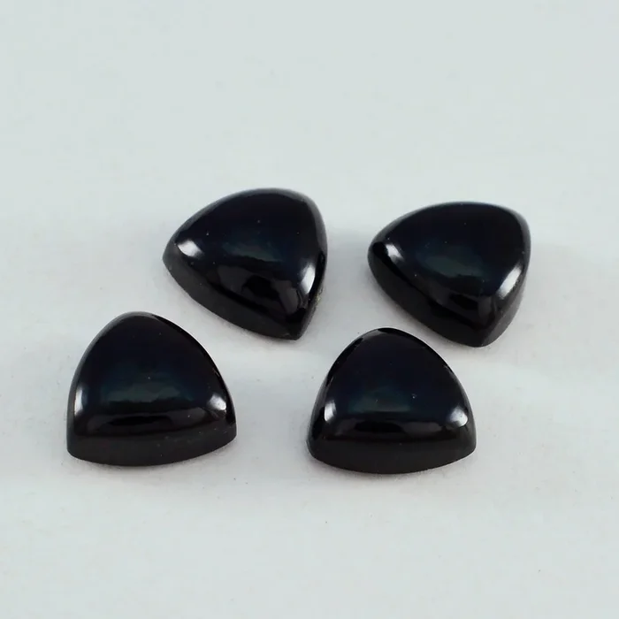 Black Onyx 1PC Large 10×10 MM Triangle Cabochon Black Sparkling semi Precious Semi Precious Gemstone