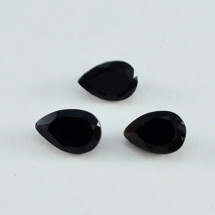 Black Onyx 1PC Large 8×12 MM Pear Faceted Black Fine Semi Precious Gems