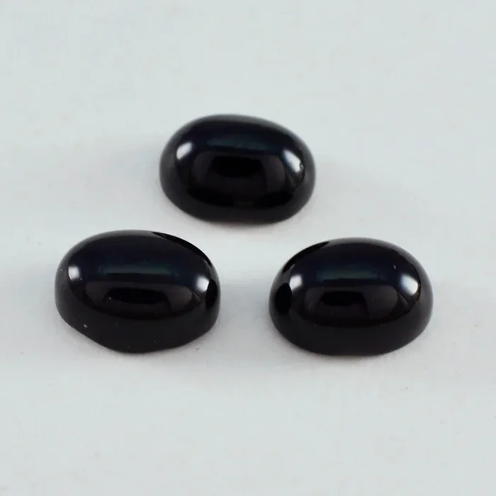 Black Onyx 1PC Medium 8×10 MM Oval Cabochon Black Luster semi Precious Loose Gemstones