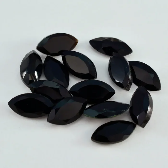 Black Onyx 1PC Small 5×10 MM Marquise Faceted Black Genuine Semi Precious Loose Gems