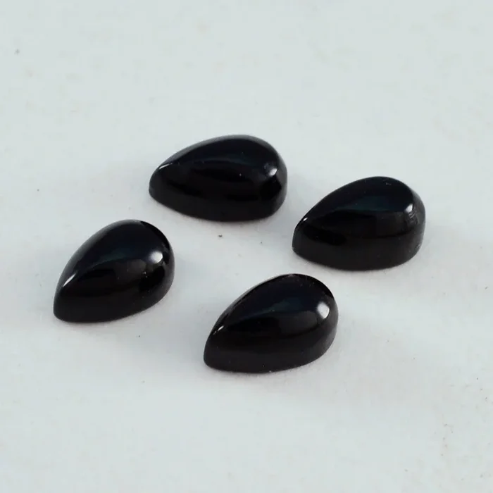 Black Onyx 1PC Small 6×9 MM Pear Cabochon Black Superior semi Precious Gems