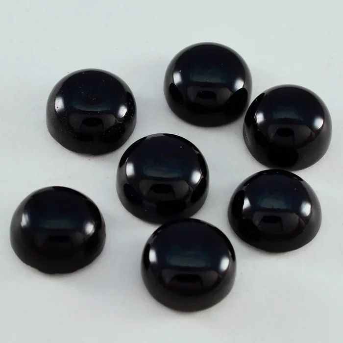 Black Onyx 1PC Small 8×8 MM Round Cabochon Black Fiery semi Precious Semi Precious Gemstone