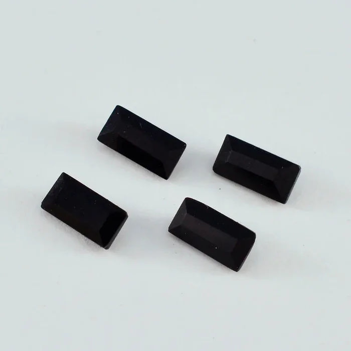 Black Onyx 1PC Tiny 4×8 MM Baguette Faceted Black Sparkling Semi Precious Loose Gemstone