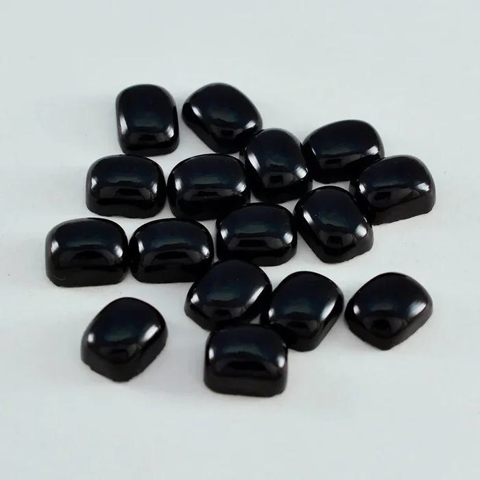 Black Onyx 1PC Tiny 5×7 MM Emerald Cabochon Black Brilliant semi Precious Loose Gemstones