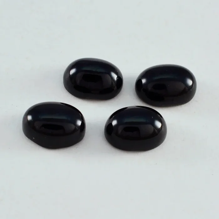 Black Onyx 1PC Tiny 5×7 MM Oval Cabochon Black Fiery semi Precious Semi Precious Gemstone