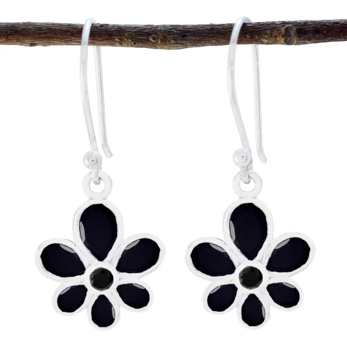 Black Onyx Australian Jia multiple Dangle Black Sterling Silver Earring