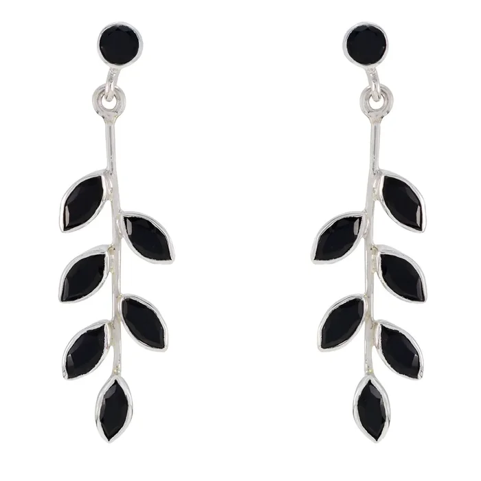 Black Onyx Australian Kennedy multiple Stud Black 925 Silver Earring