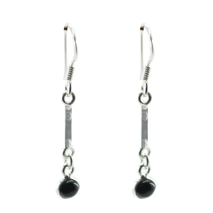 Black Onyx Italian Addison multiple Dangle Black 925 Silver Earring