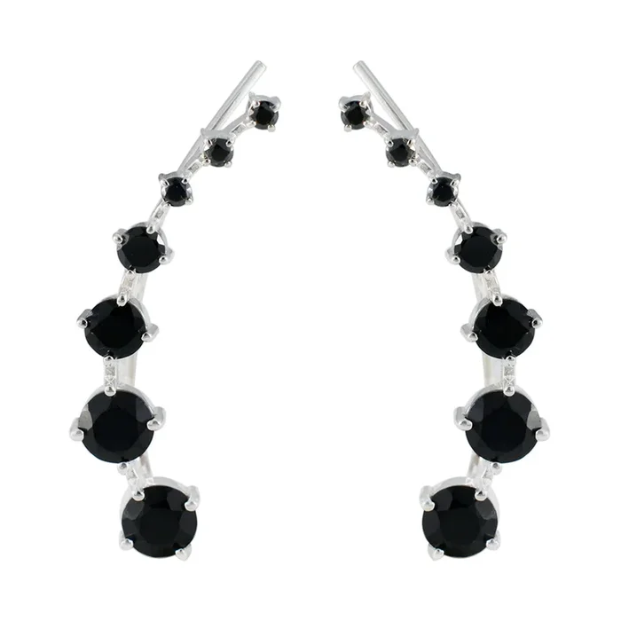 Black Onyx Japanese Naomi multiple EarCuff Black 925 Sterling Silver Earring