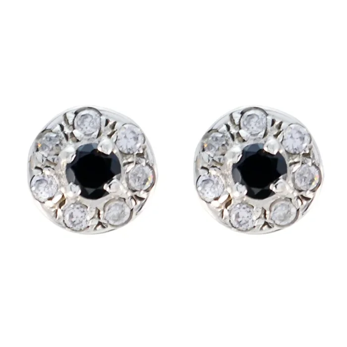 Black Onyx Middle Eastern Carolina multiple Stud Black Silver Earring