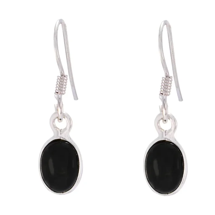Black Onyx Moroccan Sofía multiple Dangle Black 925 Silver Earring