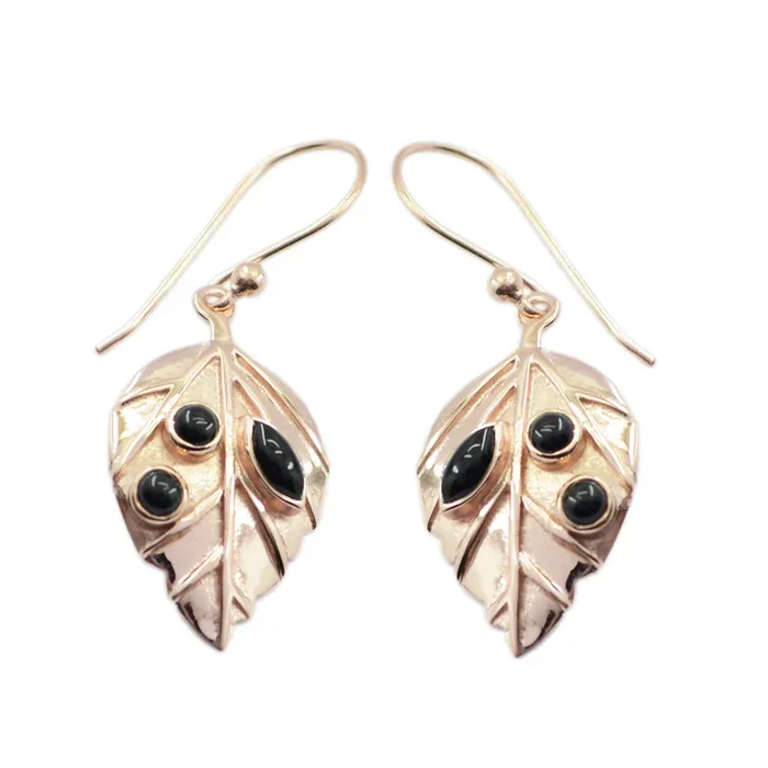 Black Onyx Russian Hazel multiple Dangle Black Sterling Silver Earring