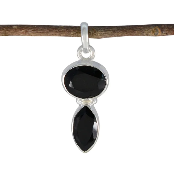 Black Onyx Whisper-thin Moroccan 92.5 Silver Toi et Moi Emilia Armor Black Pendant Jewellery