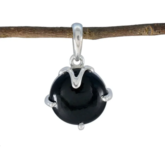 Black Onyx Whisper-thin Spanish 925 Silver Solitaire Aria Eternity Black Pendant Jewelry