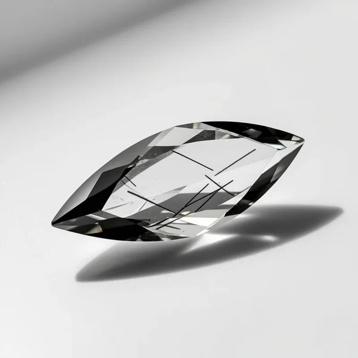 Black Rutile 1PC Small 5×10 MM Marquise Faceted Black Lustrous Semi Precious Loose Gemstone
