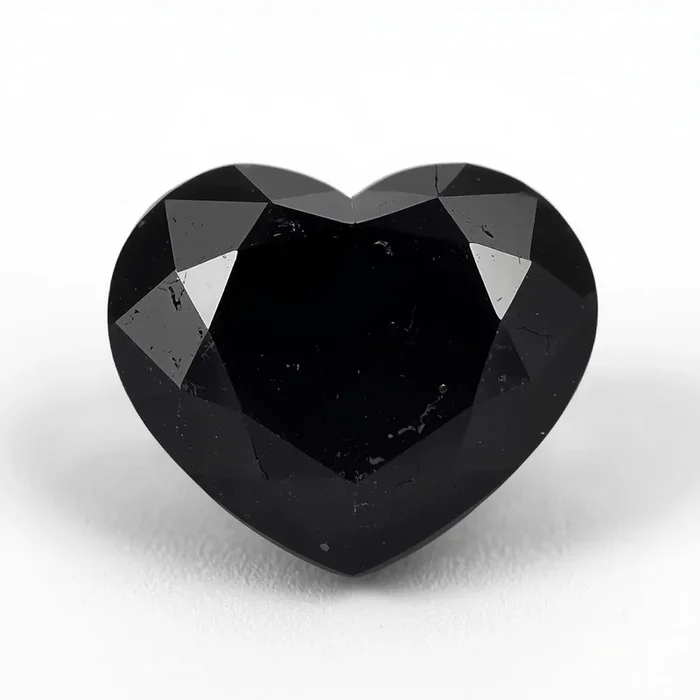 Black Spinel 1PC Chunky 16×16 MM Heart Faceted Black Pure Semi Precious Loose Gemstones