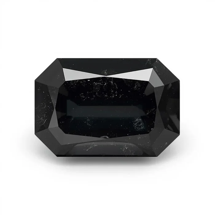 Black Spinel 1PC Medium 7×10 MM Emerald Faceted Black Polished Semi Precious Loose Gems