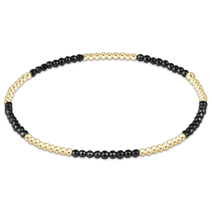 blissful pattern 2mm bead bracelet – faceted hematite