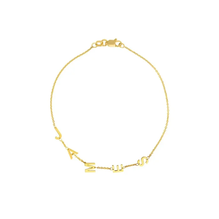 Block Vertical Initials Bracelet