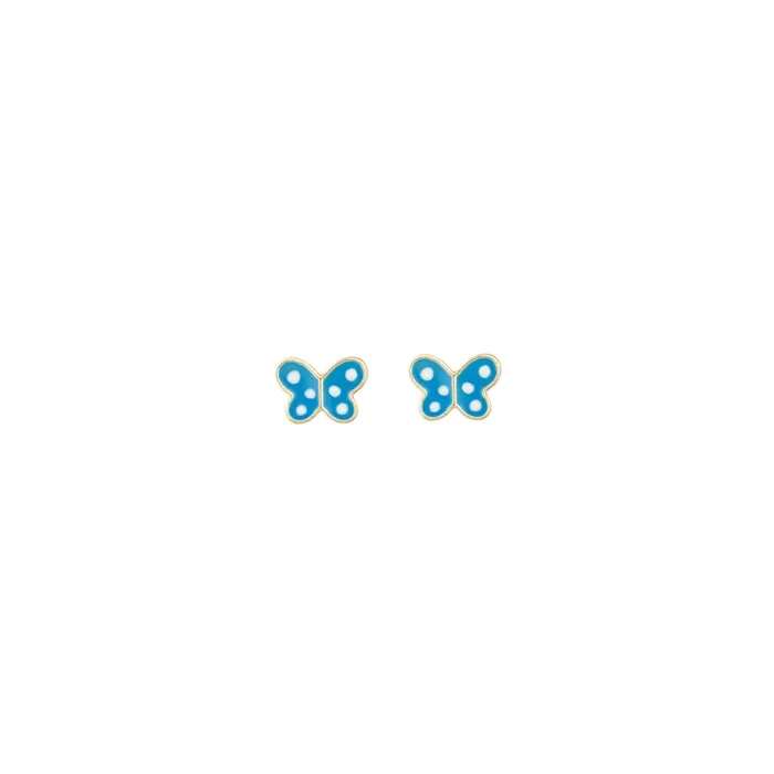 Blue Butterflies earrings in yellow gold | LEPAGE