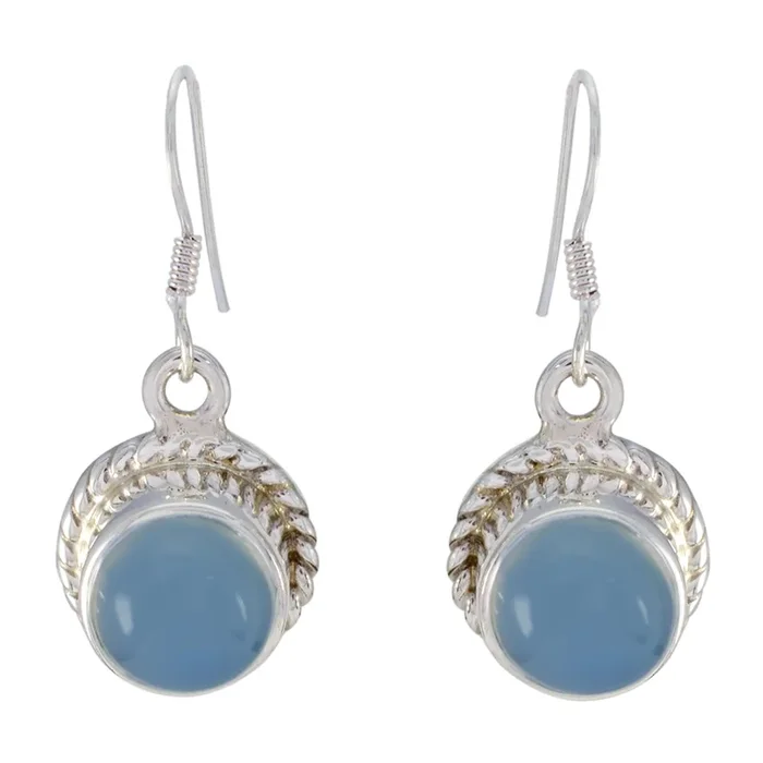 Blue Chalcedony American Dayana multiple Dangle Blue 92.5 Silver Earring