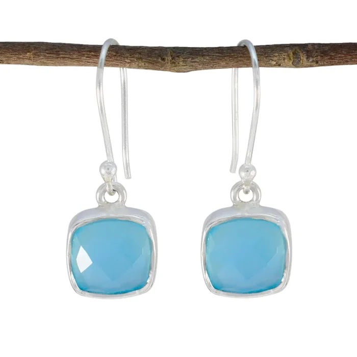 Blue Chalcedony Middle Eastern Isabella multiple Dangle Blue 92.5 Silver Earring