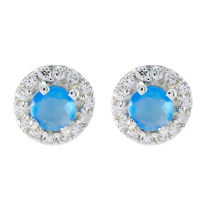 Blue Chalcedony Spanish Joaquina multiple Stud Blue 925 Silver Earring