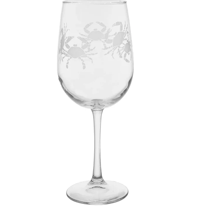Blue Crab Life Stemmed Wine Glass