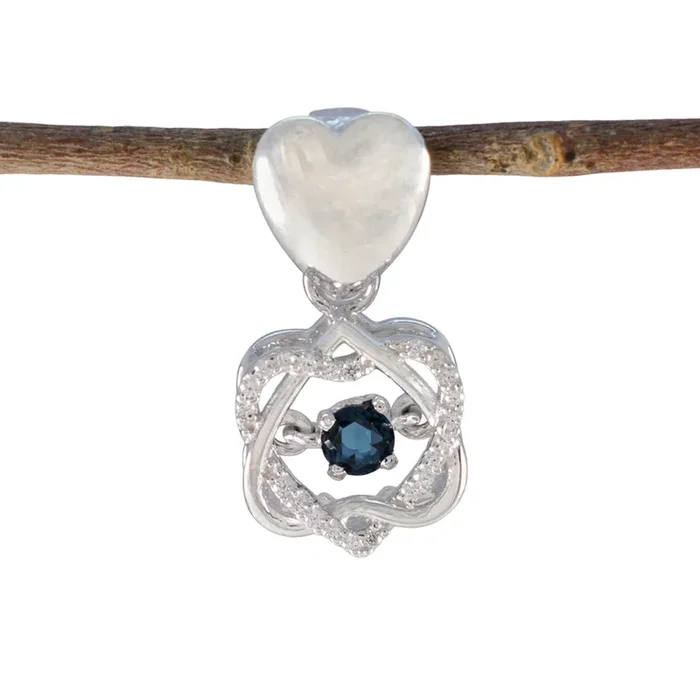 Blue Sapphire Delicate Middle Eastern Sterling Silver multiple Zoe wedding Blue Pendant Jewellery
