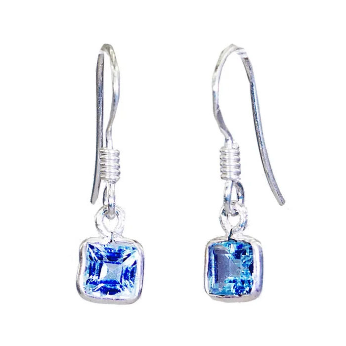 Blue topaz American Nella multiple Dangle Blue 92.5 Silver Earring