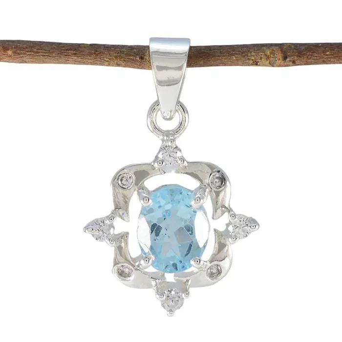 Blue Topaz Featherlight African Silver multiple Zoey valentine Blue Pendant Jewelry