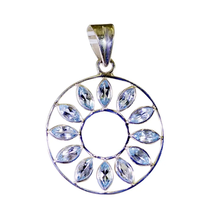 Blue Topaz Featherlight Latin American 925 Silver multiple Ava Sophisticated Blue Pendant Jewelry