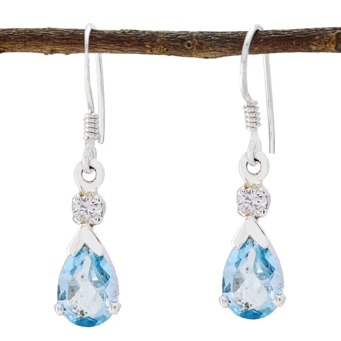 Blue topaz French Agustina multiple Dangle Blue 925 Sterling Silver Earring