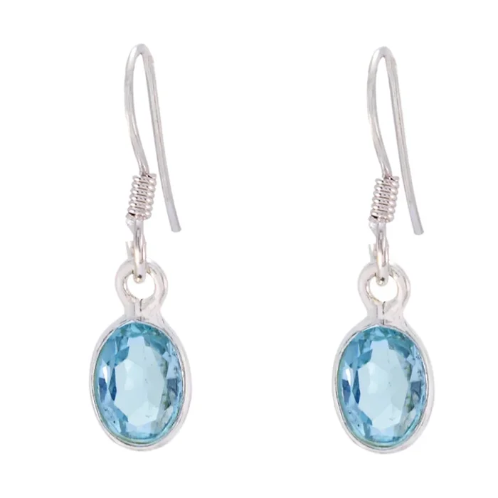 Blue Topaz Latin American Yuki multiple Dangle Blue 92.5 Silver Earring