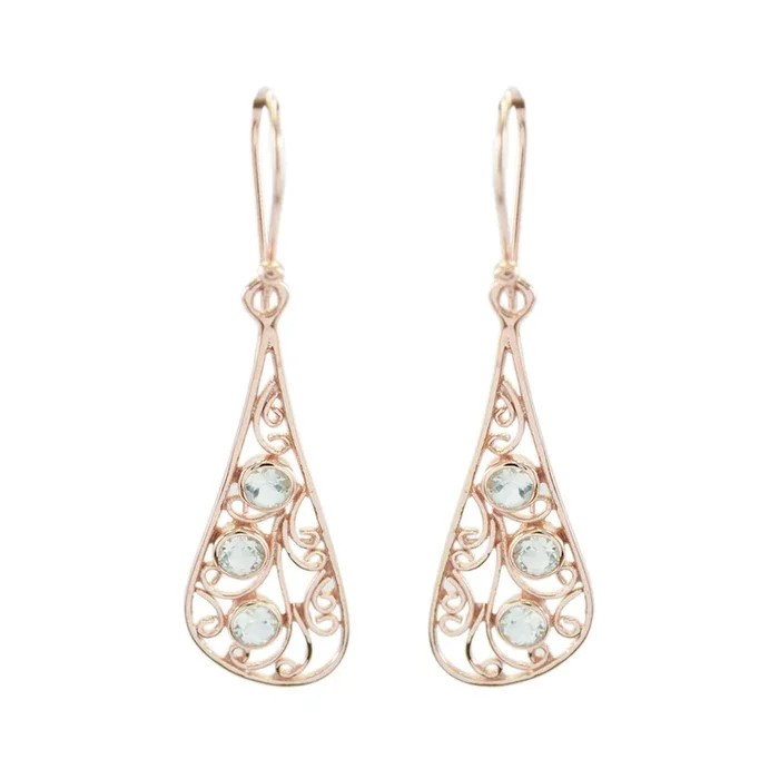 Blue Topaz Spanish Chloe multiple Dangle Blue Sterling Silver Earring