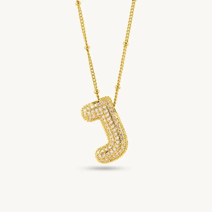 Bold Initial “J” Pendant Necklace